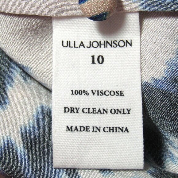 Ulla Johnson Lilliana Blouse Womens Size 10 Cream Nimbus Blue Bishop Sleeve Top - Picture 8 of 9